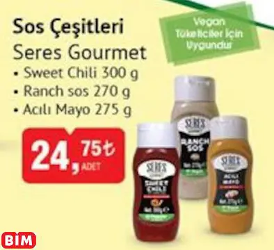 SERES GOURMET SOS ÇEŞİTLERİ SERES GOURMET SOS ÇEŞİTLERİ